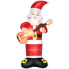 HOMCOM 8FT Tall Outdoor Lighted Inflatable Christmas Lawn Decoration, Santa Claus with Bell