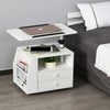 HOMCOM Modern End/Side Table for the Living Room or Bedroom with a 360° Adjustable Height Tabletop & 2 Storage Drawers