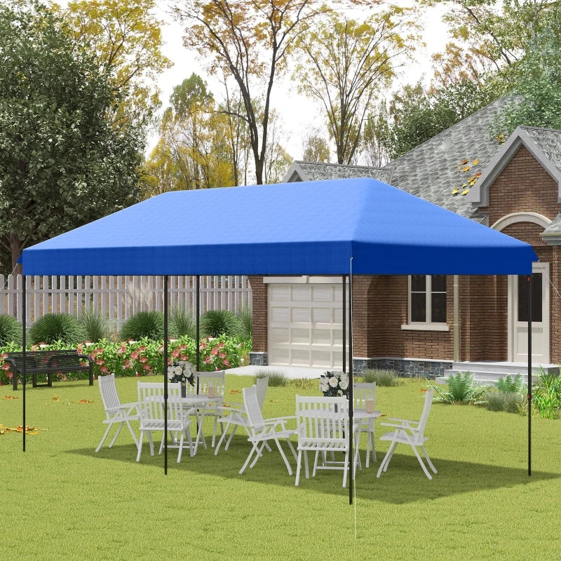 Outsunny 10' x 20' Pop Up Canopy Tent, Instant Sun Shelter, Tents for Parties, Height Adjustable, with Wheeled Carry Bag, for Outdoor, Garden, Patio, Dark Blue