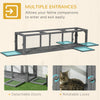 PawHut 59" Long Cat Tunnel with Extendable Design, Wooden Outdoor Cat Tunnel House with Weather Protection, Cat Tube Toy Enclosure, Connecting Inside Outside for Deck Patios, Balconies