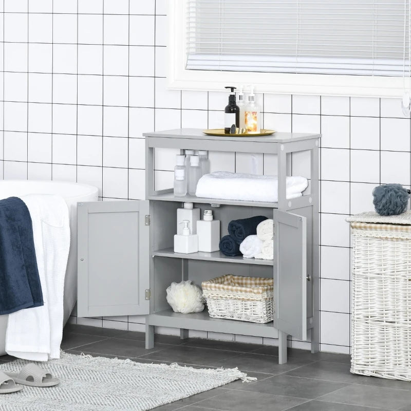 kleankin Short Bathroom Storage Cabinet, Cabinet Organizer with 1 Drawer and Adjustable Shelf for Living Room, White