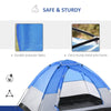 Outsunny Kids Camping Tent with Chairs, Sleeping Bags, Flashlights, Trolley Case, 69" L 53.25" W 37.5" H, Blue/Grey