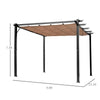 Outsunny 10' x 10' Outdoor Pergola Aluminum Gazebo w/ Retractable Canopy for Patio, Backyard, Party, Brown