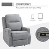 HOMCOM Electric Power Recliner, Wall Hugger Armchair with USB Charging Station, Sofa Recliner with Linen Upholstered Seat and Retractable Footrest, Gray