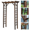 Outsunny 85" Wooden Garden Arbor for Wedding and Ceremony, Outdoor Garden Arch Trellis for Climbing Vines - Carbonized Color