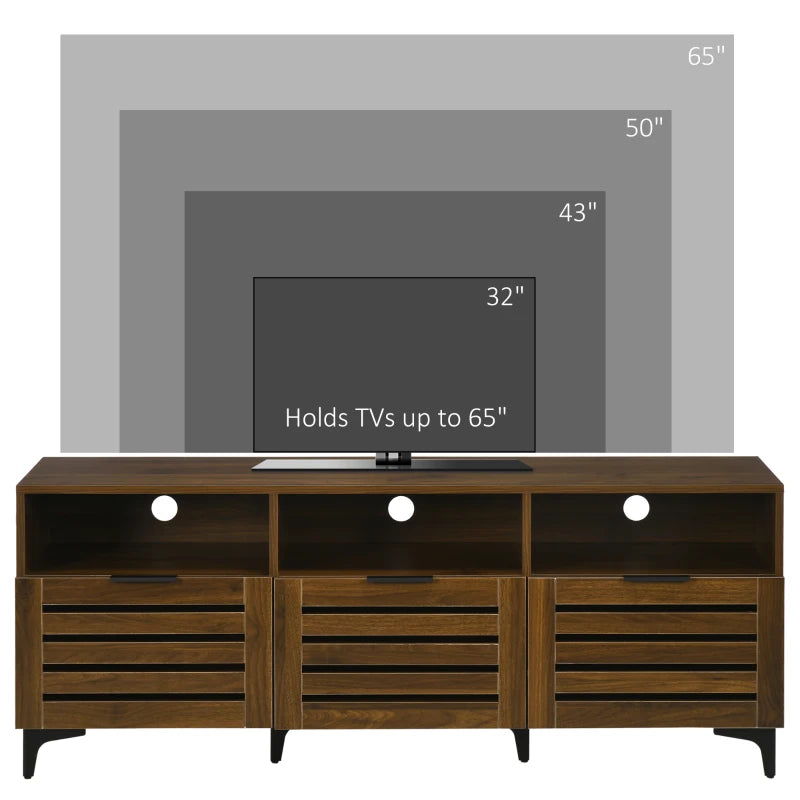 HOMCOM TV Cabinet Stand for TVs up to 65", Entertainment Center with Drawer, Doors, and Storage Shelves for Living Room, Bedroom, Brown