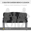 Outsunny Tufted Bench Cushions for Outdoor Furniture, 3-Seater Replacement for Swing Chair, Patio Sofa/Couch, Overstuffed, Includes Backrest, Black