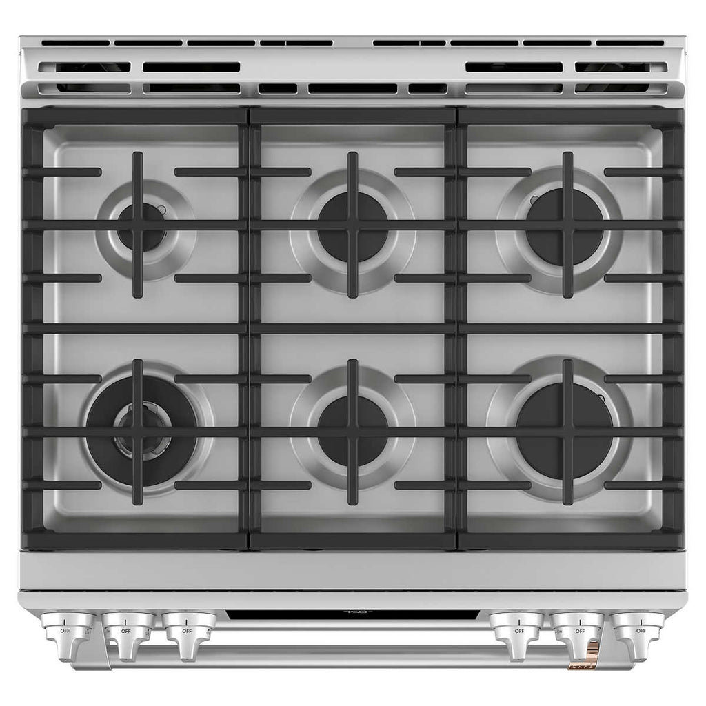 Café 30 Inch 5.6 cu. ft. Slide-In Double Oven Gas Range with Convection and WiFi Connect