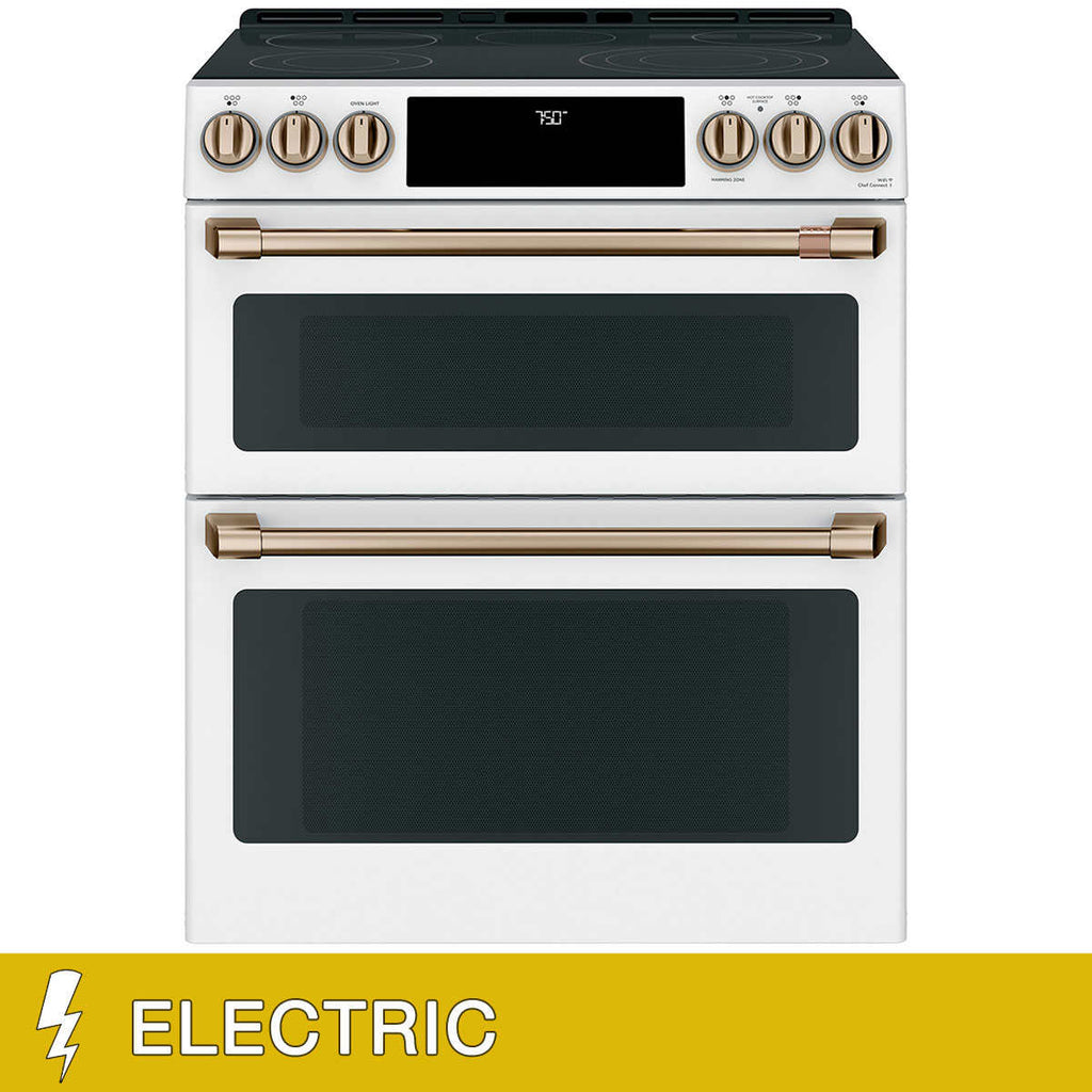 Café 30 Inch. 6.7 cu. ft. ELECTRIC Slide-In Front Control Radiant and Convection Double Oven Range