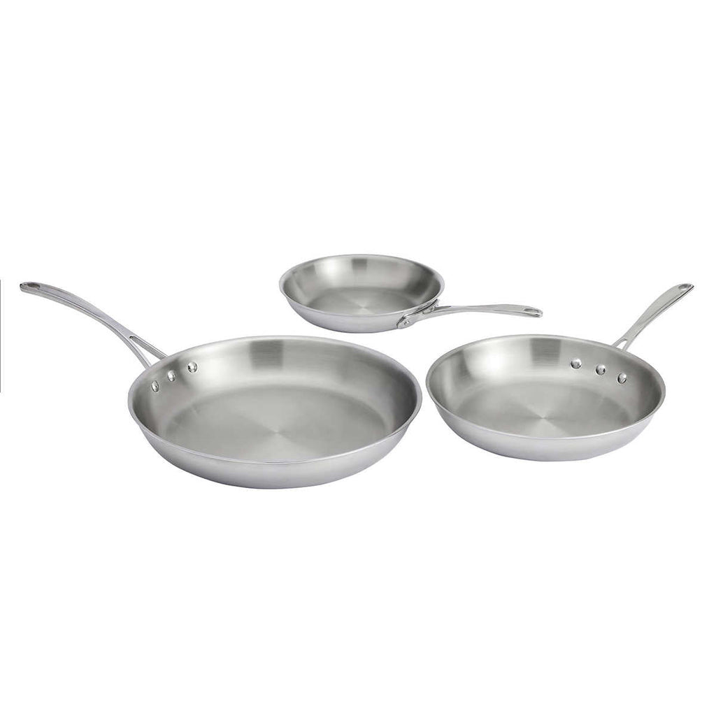 Calphalon 3-Piece Tri-Ply Clad Stainless Steel Skillet Set