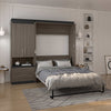 Orion Full Murphy Bed with Storage Cabinet and Nightstand