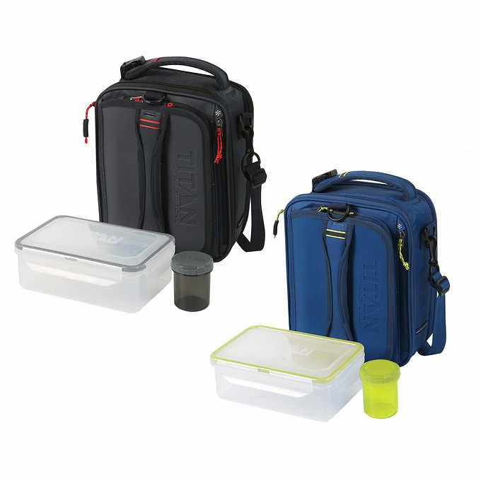 Titan Arctic Zone Fridge Cold, Crush Resistant Lunch Pack with 2 Ice Walls, 2-pack