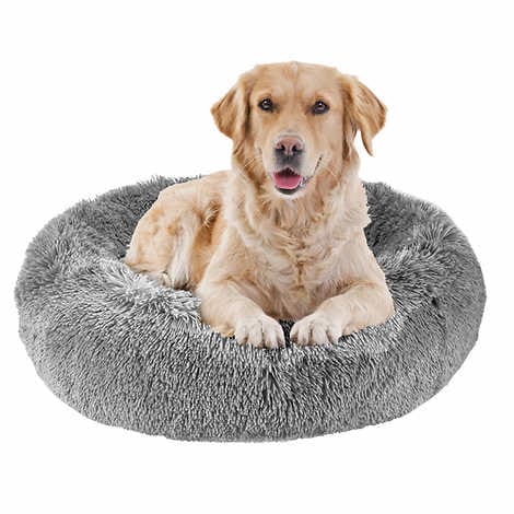 Arlee Calming Vegan Fur Memory Foam Donut Style Pet Bed 35"