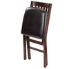 Stakmore Wood Folding Chair with Bonded Leather Seat, Espresso, 2-pack