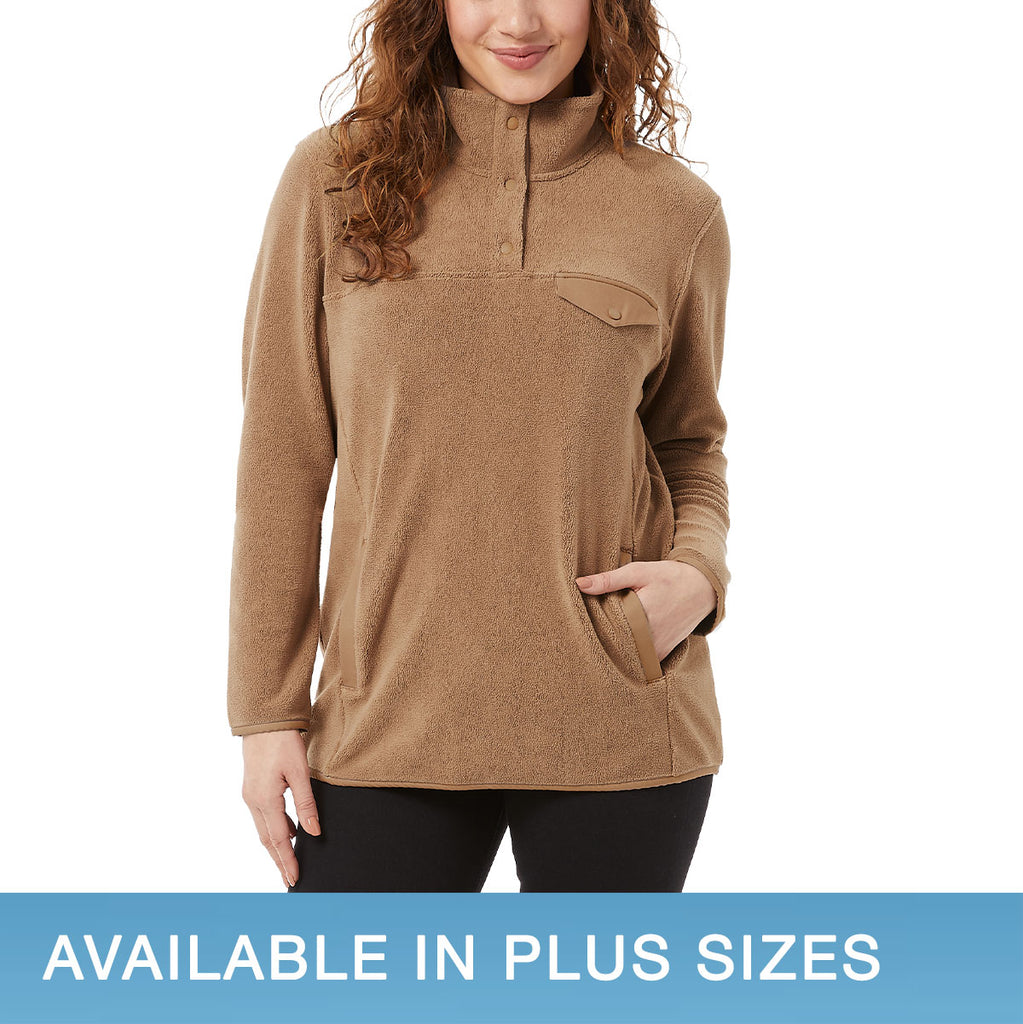 32 Degrees Ladies' Snap Fleece Pullover Image