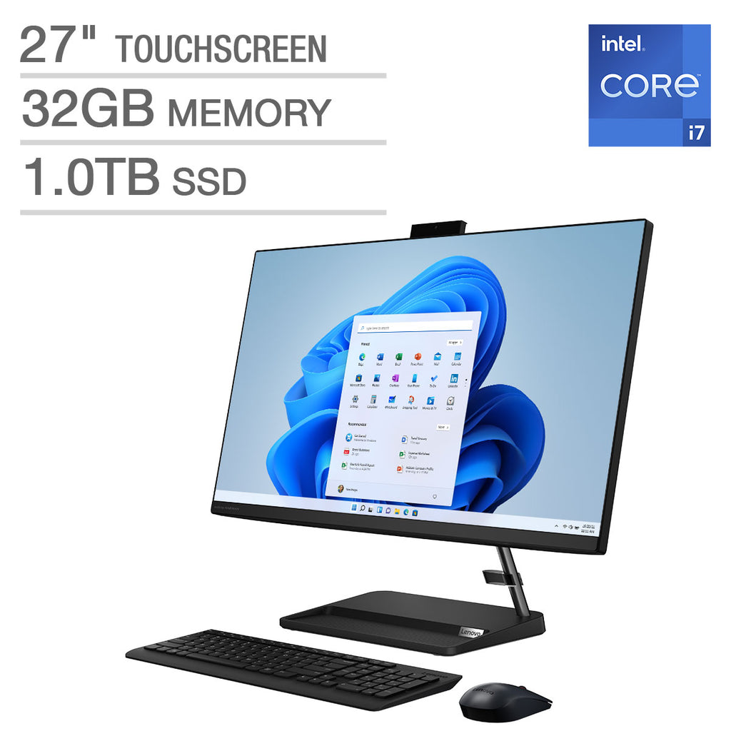Lenovo IdeaCentre 27" All-in-One Touchscreen Desktop - 13th Gen Intel Core i7-13620H - 1080p - Windows 11