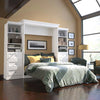Bestar Audrea Queen Wall Bed in White with two 25" Storage Units with Drawers