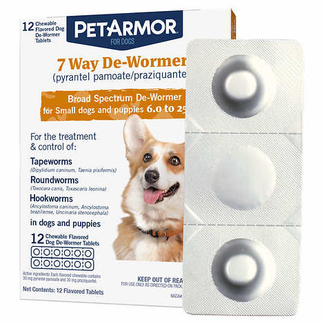 PetArmor 7 Way Chewable De-Wormer for Puppies and Small Dogs, 12-count