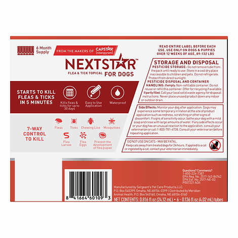 NEXTSTAR Flea & Tick Topical Prevention for Dogs 89-132lbs, 6-Month Supply
