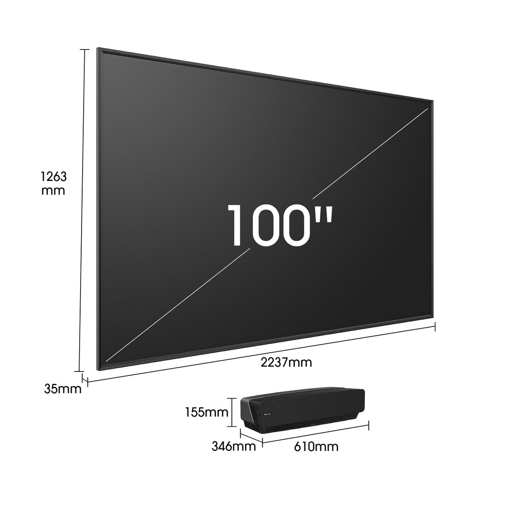 Hisense 100" - L5G Series - Ultra Short Throw Smart Laser TV Projector with ALR Screen