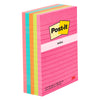 Post-it Ruled Notes, Assorted Pastel Colors, 4" x 6" - 100 Sheets, 5 Pads