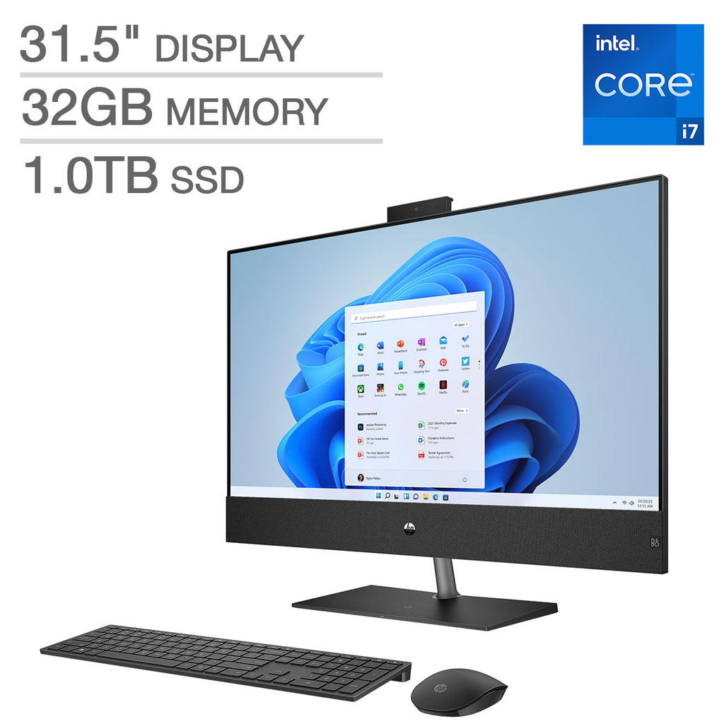 HP 31.5" All-in-One Touchscreen Desktop - 13th Gen Intel Core i7-13700T - GeForce RTX 3050 - 2560 x 1440 - Windows 11