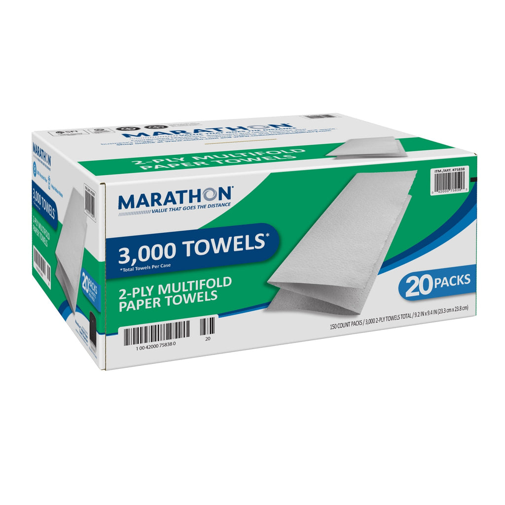 Marathon Paper Towel, Premium Multifold, 150 Towels, 20-count