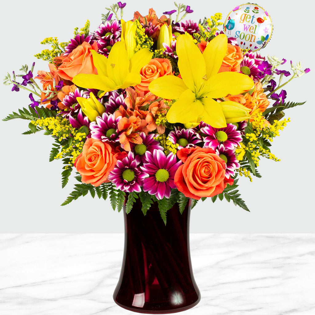 Get Well Wishes Floral Arrangement Image
