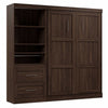 Boutique Full Murphy Bed and Shelving Unit with Drawers and Pull-Out Shelf