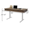 Campton Adjustable Desk, Bookcase and File