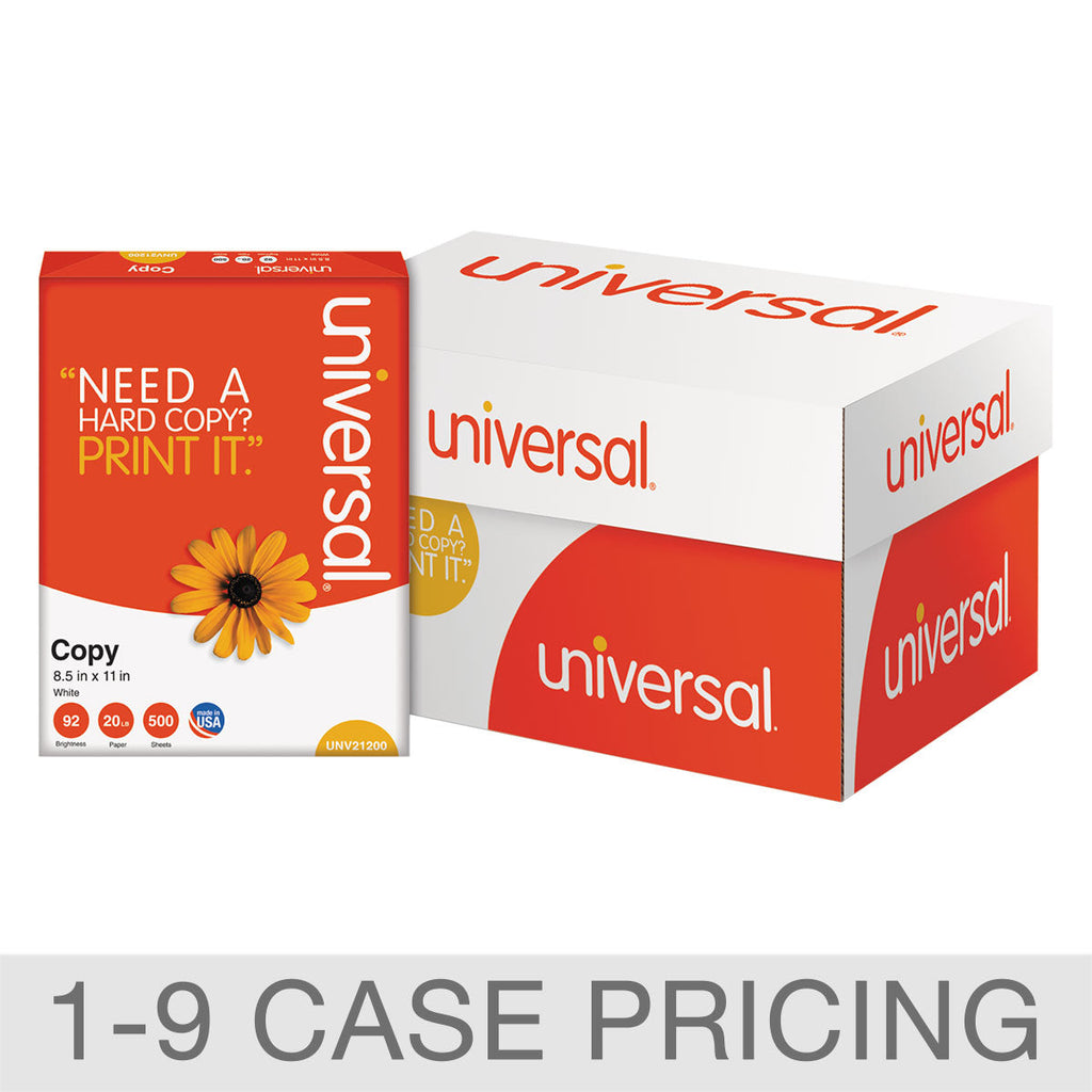 Universal Copy Paper, 8.5"x11" Letter, White, 20lb, 92 Bright, 1-9 Case Pricing Image