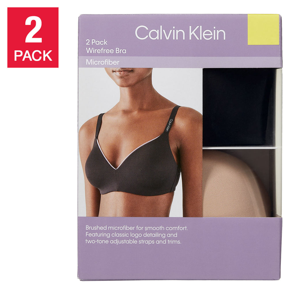 Calvin Klein Ladies' Wirefree Bra, 2-pack Image