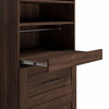 Boutique Queen Murphy Bed and Shelving Unit with Drawers and Pull-Out Shelf