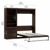 Boutique Full Murphy Bed and Shelving Unit with Drawers and Pull-Out Shelf