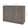 Illusion Full Cabinet Bed With Mattress, Gray