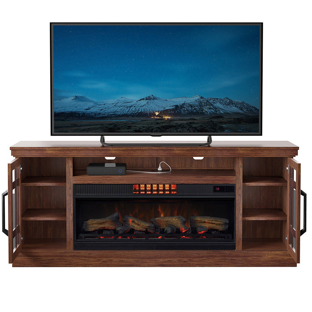 Tresanti Bennson TV Console with ClassicFlame CoolGlow 2-in-1 Electric Fireplace and Fan