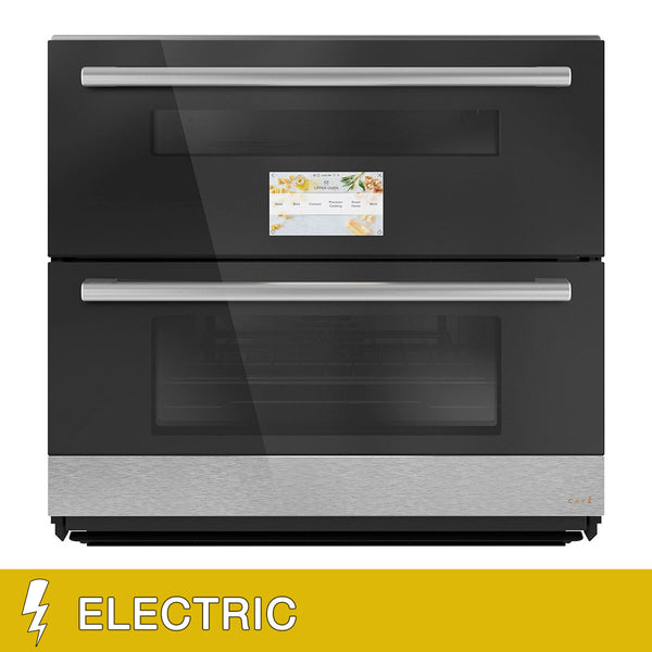 Cafe 30 Inch. Smart Built-In Twin Flex Single Wall Oven in Platinum Glass Image