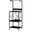HOMCOM Kitchen Cart Rolling Microwave Stand Utility Baker's Rack Cart 4-Tier Storage Shelf on Wheels with Side Wire Grids, Black