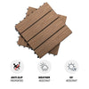 Outsunny Interlocking Deck Tiles, Pack of 11 Outdoor Flooring Patio Tiles, 12" x 12", All Weather for Porch, Balcony, Backyard for a New Classic Look, Teak