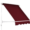 Outsunny 6' Drop Arm Manual Retractable Sun Shade Patio Window Awning - Red