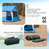 Outsunny Large Camping Tent with 10 Person Floorspace, Rain Cover & Breathable Mesh Roof, Large Tent 8 Person Size, Big Family Tent Camping Accessory, Blue