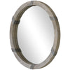HOMCOM 31" Wall Mirror, Round Mirror for Wall in Living Room, Bedroom, Rustic Brown