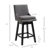 HOMCOM 28.5" Set of 2 Swivel Bar Height Bar Stools, Armless Upholstered Barstools Chairs with Soft Padding Cushion and Wood Legs, Charcoal Grey