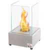 HOMCOM Ethanol Fireplace, 9" Tabletop 0.1 Stainless Steel, 160 Sq. Ft., Burns up to 1 Hour, Silver