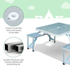 Outsunny 34" Portable Camping Table with 4 seat Outdoor Portable Folding Aluminum Picnic Table, Chairs for Camping w/ Case