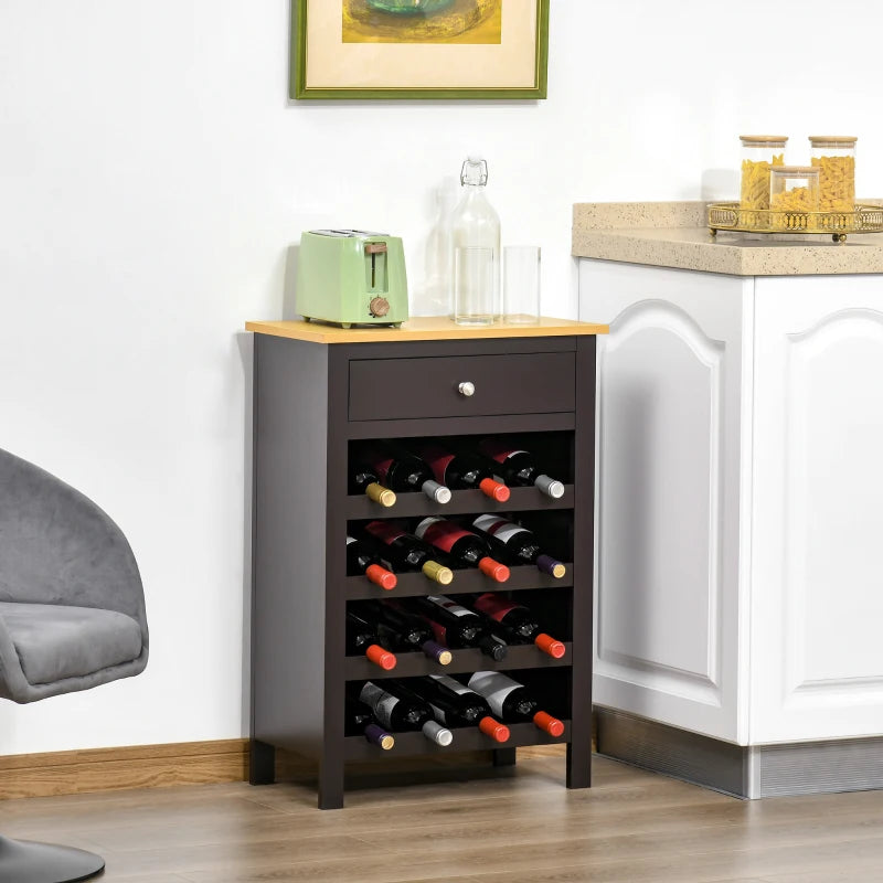 HOMCOM Modern Wine Storage Cabinet with Drawers, White