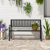 Outsunny 50" Blossoming Pattern Garden Decorative Patio Park Bench with Beautiful Floral Design & Relaxing Comfortable Build