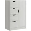 HOMCOM Modern Cabinet Slim Chest Freestanding Storage Organizer, White