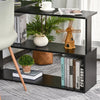 HOMCOM L Shaped Corner Desk, 360 Degree Rotating Home Office Desk with Storage Shelves, Writing Table Workstation, Black
