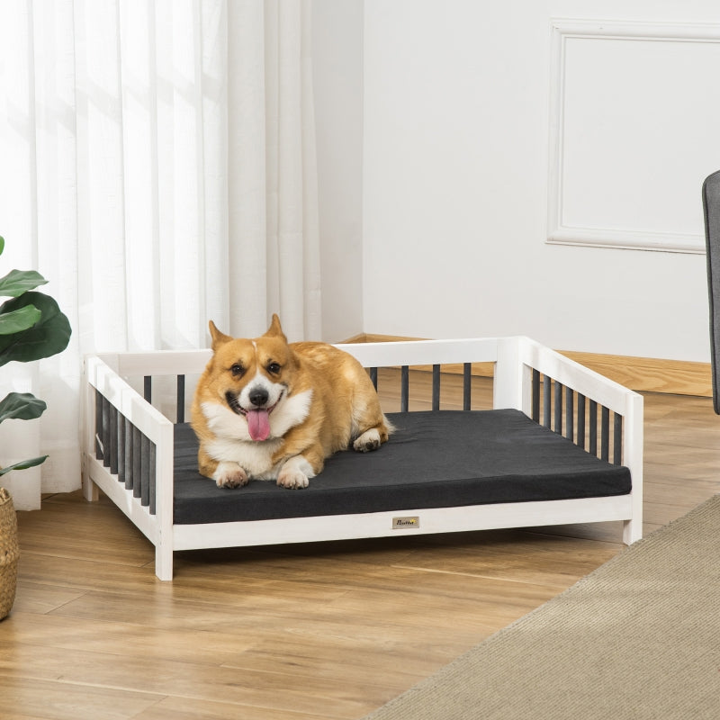 PawHut Elevated & Cushioned PE Rattan Dog / Cat House with